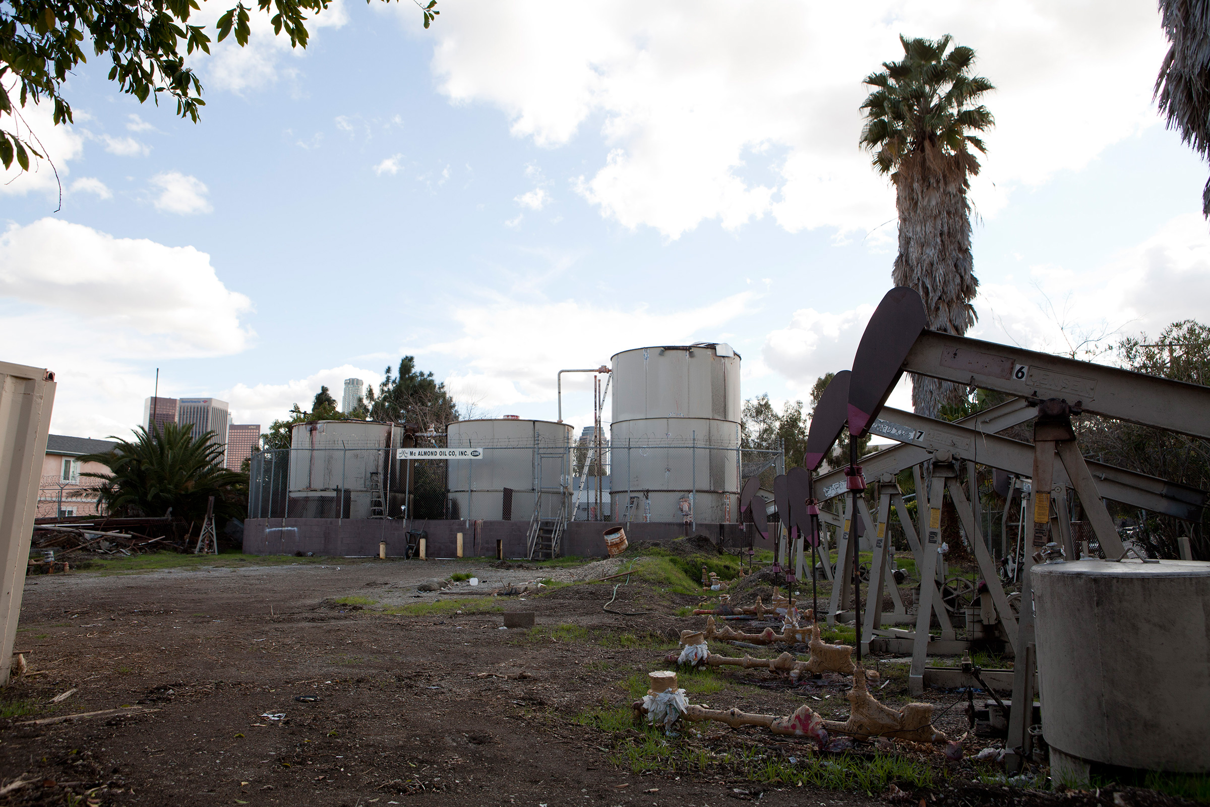 Click to Enlarge Pumpjacks at McAlmond’s oil drill site