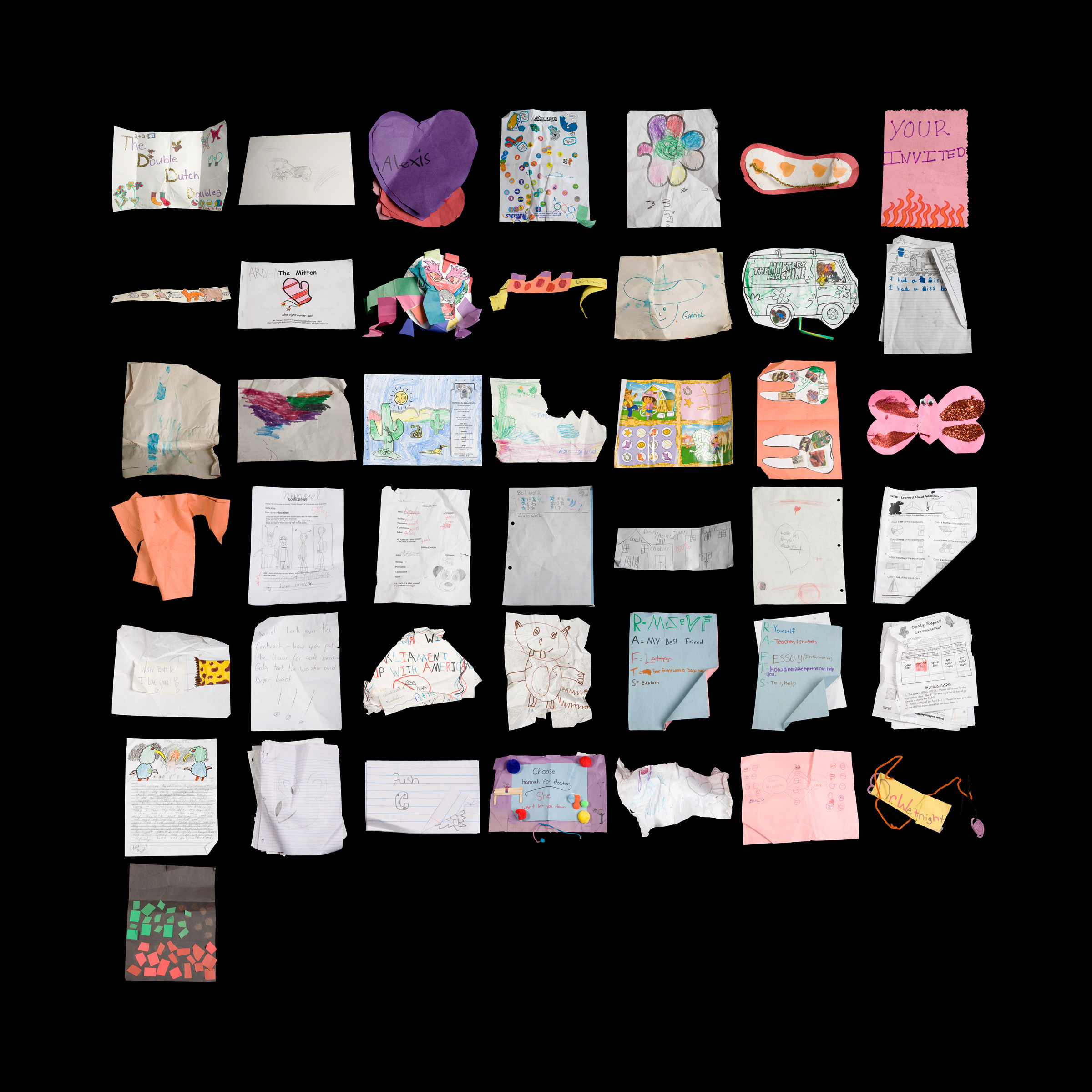 Click to Enlarge Children's Drawings and Homework