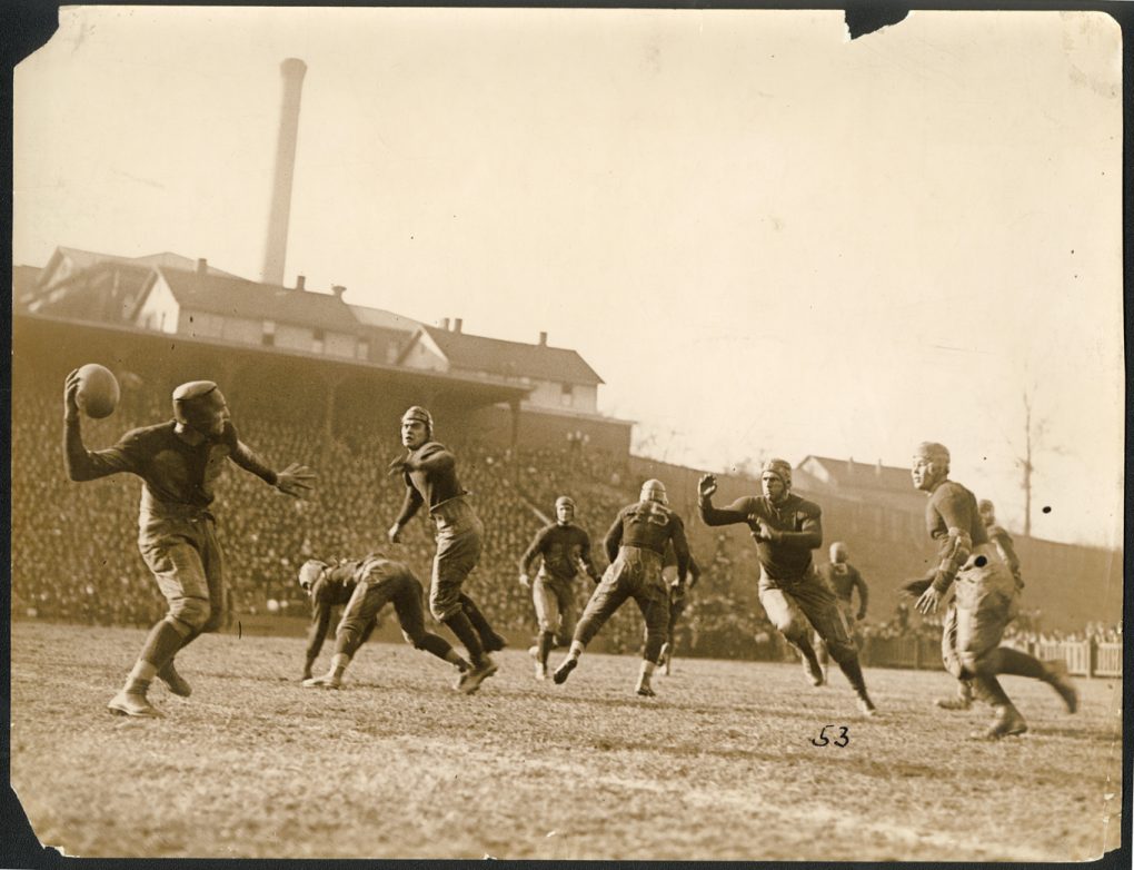 Forward pass in Georgia Tech vs. Auburn, Thanksgiving Day, 1921.