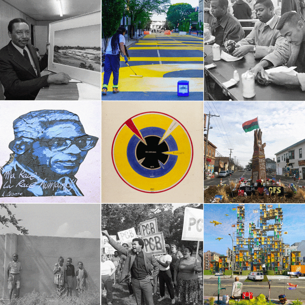 Composite of images from Places Journal articles on race and the built environment.