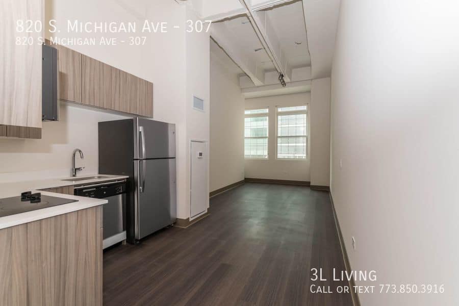 Realtor's photograph of unfurnished studio apartment.