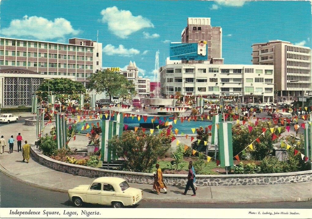 Colorized vintage postcard.
