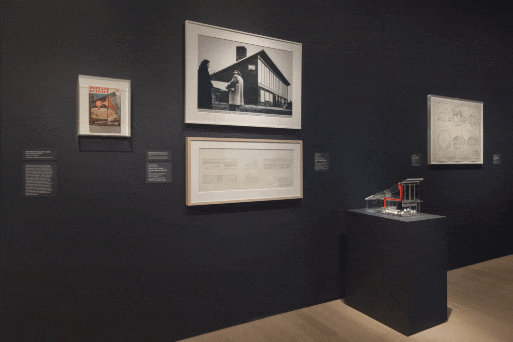 Installation view of Emerging Ecologies, showing the Dover Sun House. 