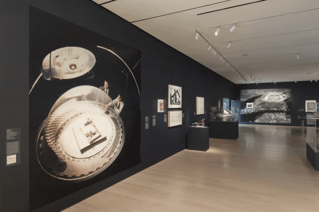 Installation view of Emerging Ecologies, showing the section "Enclosed Ecologies."