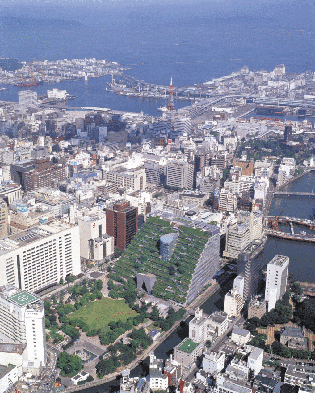 Emilio Ambasz, Prefectural International Hall, Fukuoka, Japan, 1990. 
