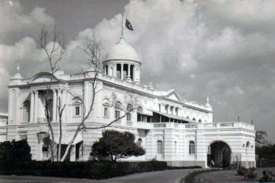 Click to Enlarge Black-and-white photograph of neoclassical building.