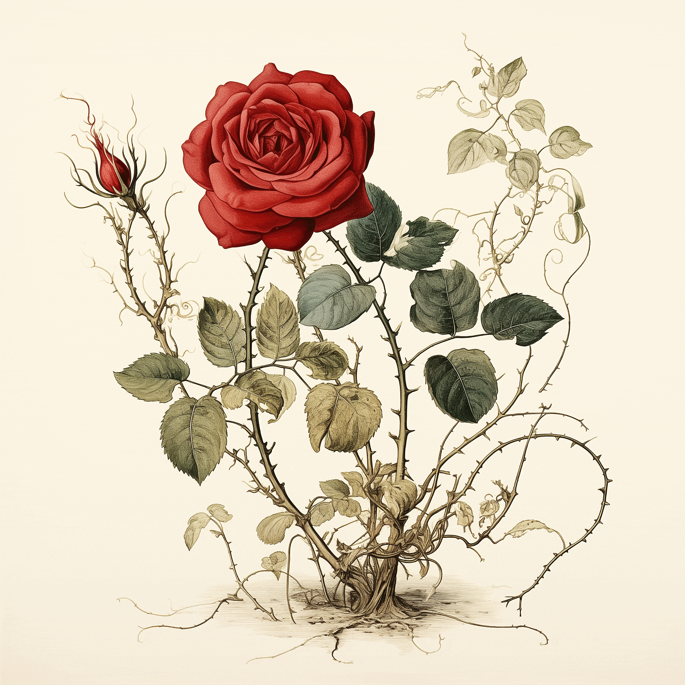 Click to Enlarge Bernheimer Architecture, Fairy Tale Architecture, Kew Gardens, drawing of a rose.