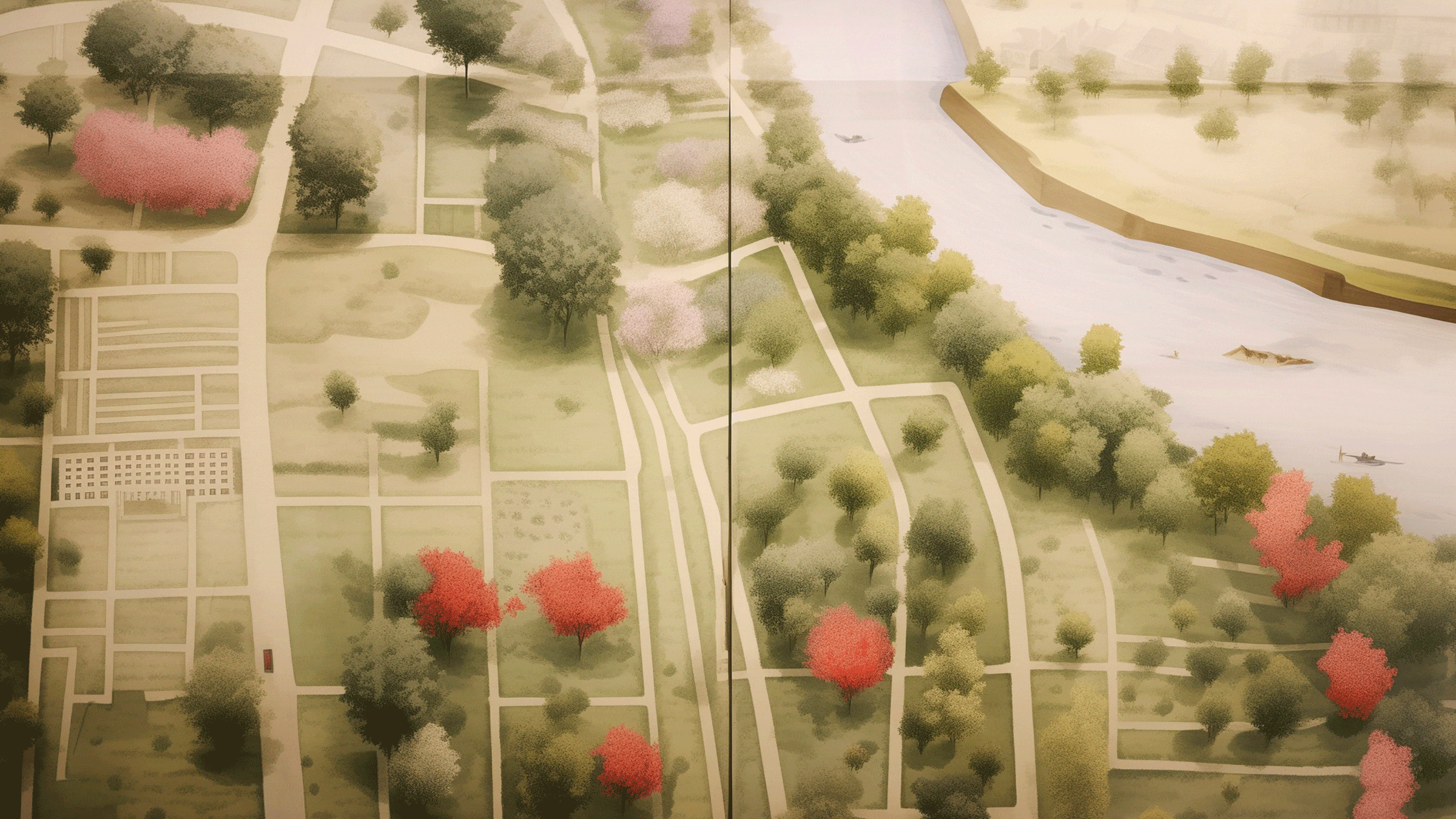 Click to Enlarge Bernheimer Architecture, Fairy Tale Architecture, Kew Gardens, aerial view.