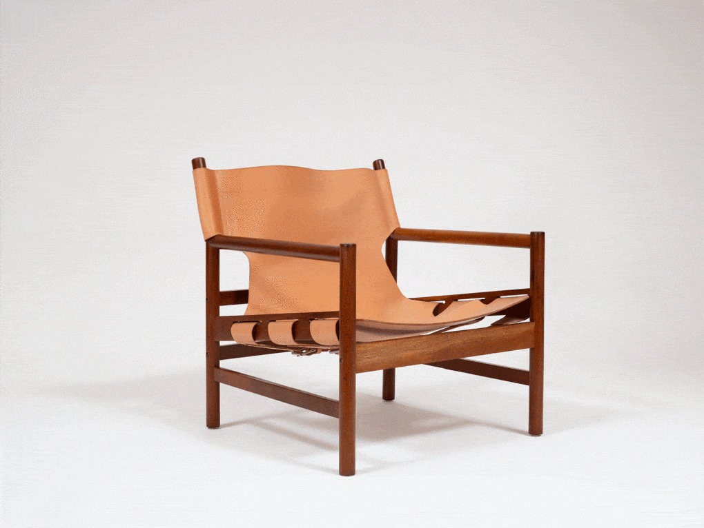 Gonzalo Córdoba, armchair designed for EMPROVA, ca. 1970s, mahogany and rattan.