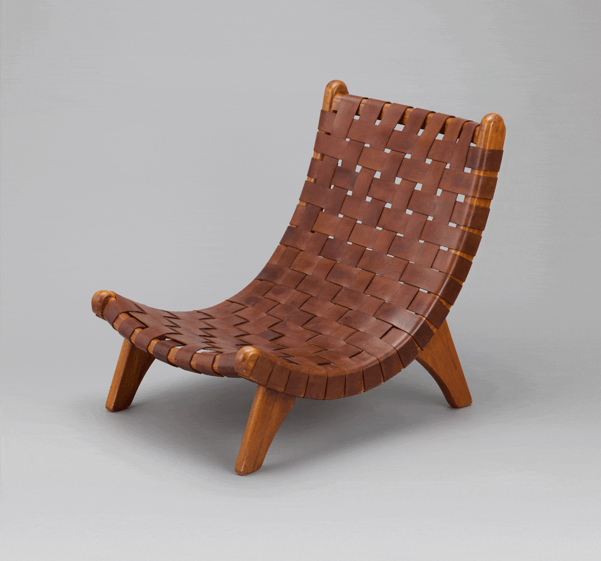 Click to Enlarge Michael van Beuren, Klaus Grabe, Morley Webb, Alacrán (scorpion) chaise. c. 1940. Primavera wood and nylon strap.
