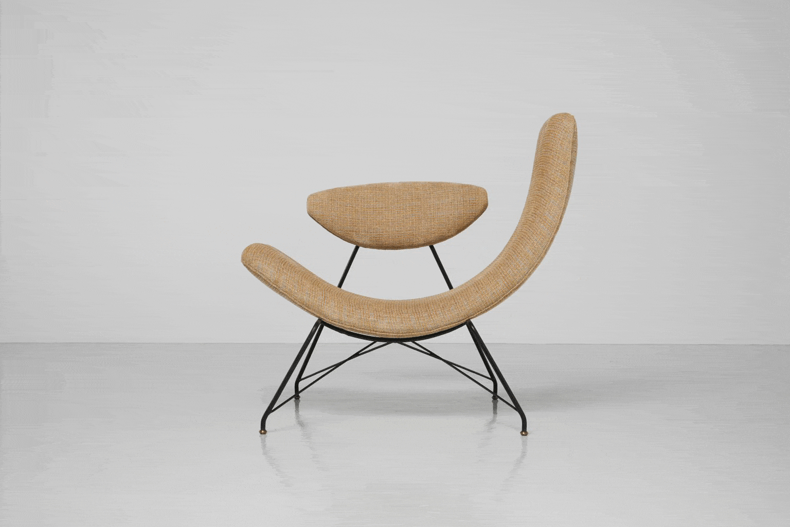 Click to Enlarge Martin Eisler, Reversivel (Reversible) chair, 1955; upholstered wrought iron.