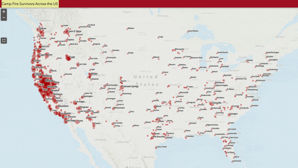 Peter Hansen, a GIS specialist at Chico State University, mapped the refugees who fled Paradise, California, in the aftermath of the 2018 Camp Fire.
