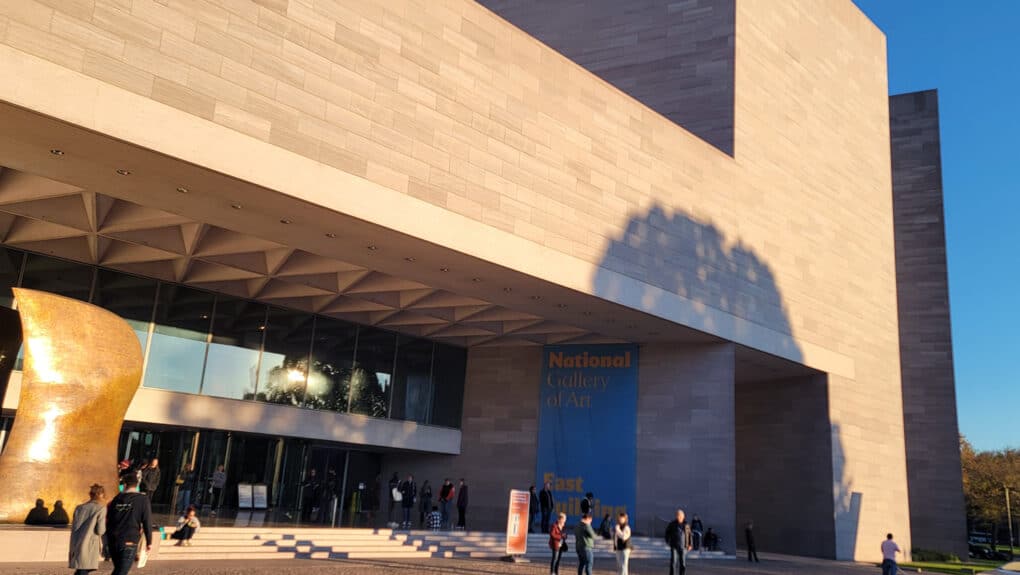 Color photograph of main entrance steps of museum.