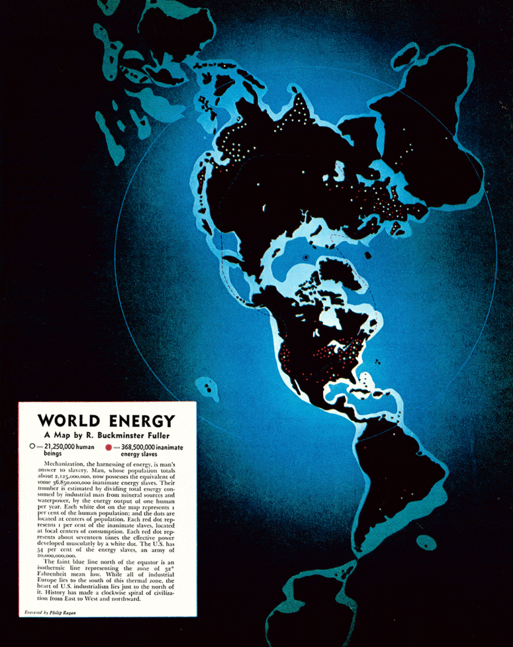 Buckminster Fuller, World Energy Map, 1939.