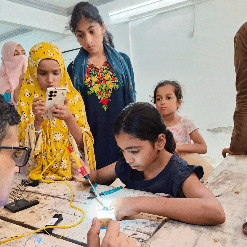 A repair workshop for youth in Mumbai, led by Repair Cafe Bengaluru.