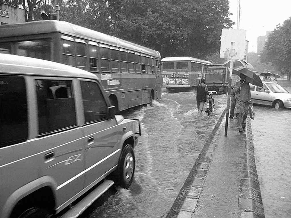 Rainstorm in Mumbai.