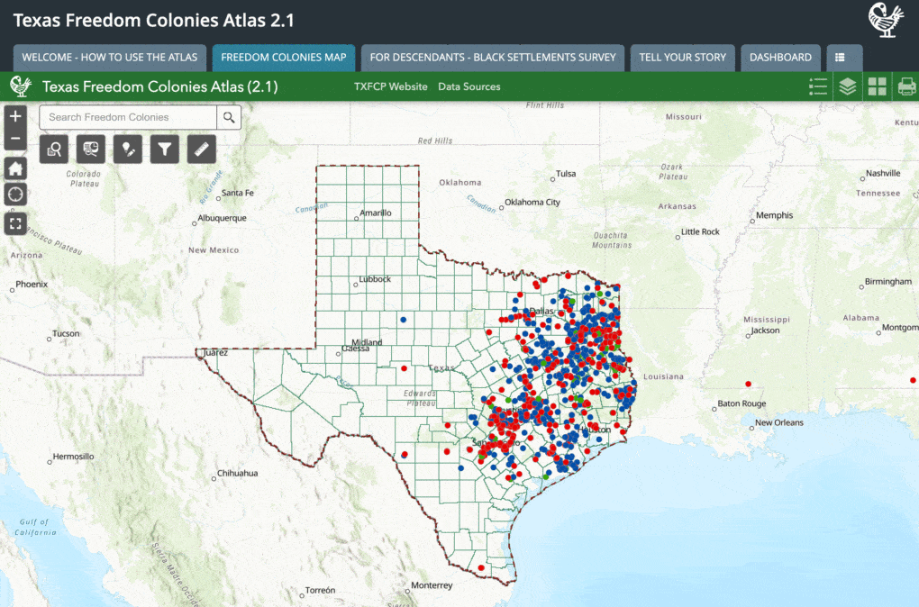 The Texas Freedom Colonies Atlas, from the Texas Freedom Colonies Project.
