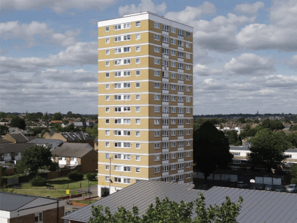 Photo of John Keats House, Commerce Road Estate,Wood Green Engineer’s Department; planned from 1958, built in 1963–64. 