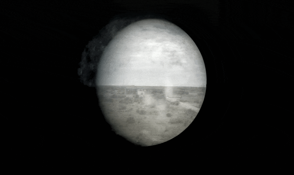 Launch Complex 14, periscope view downrange to rocket pad, Cape Canaveral Air Force Station, Merritt Island, Florida, 2021. Photograph by Jeffrey S. Nesbit. 