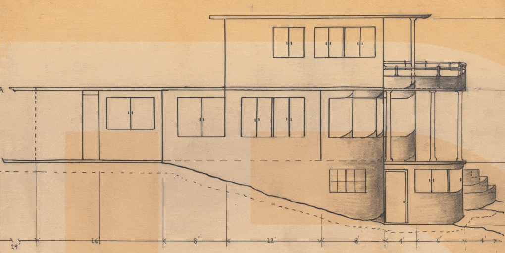 Amaza Lee Meredith, unexecuted design for the "HIHIL-Residence" in Azurest North. c. 1950.