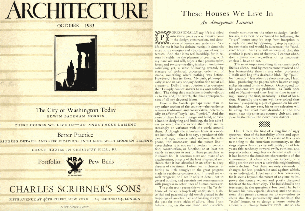 From the October 1933 issue of Architecture.