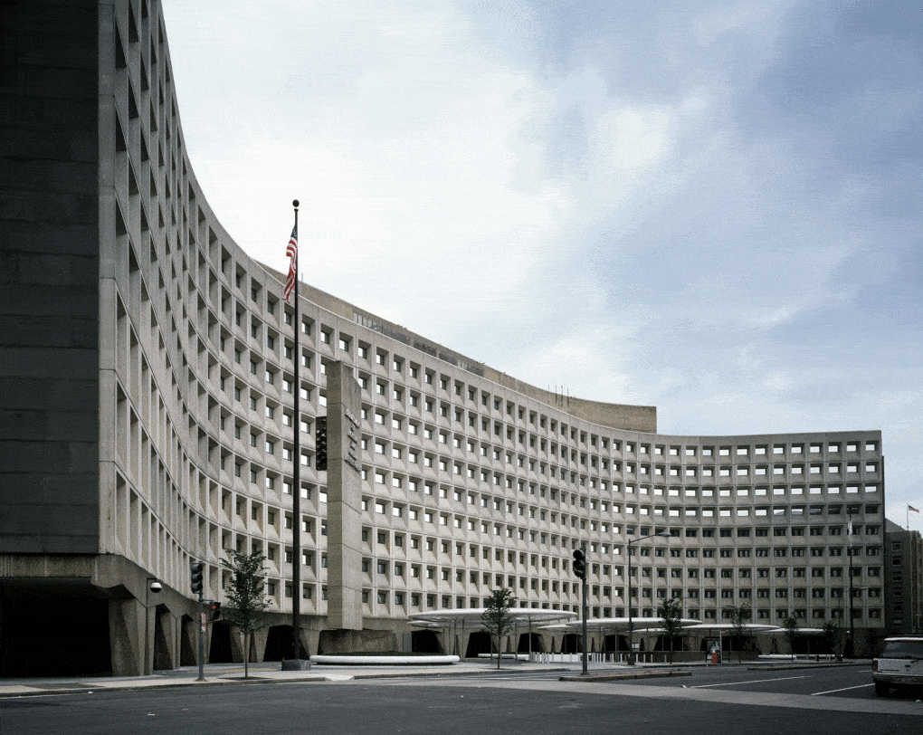 Photograph of the Robert C. Weaver Federal, Building, headquarters of the U.S. Department of Housing and Urban Development until earlier this year, when the Trump administration decided to put it up for sale.