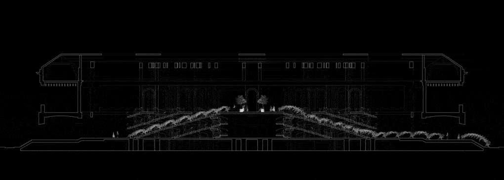 Rendering of the setting for "Buffet Dinner."