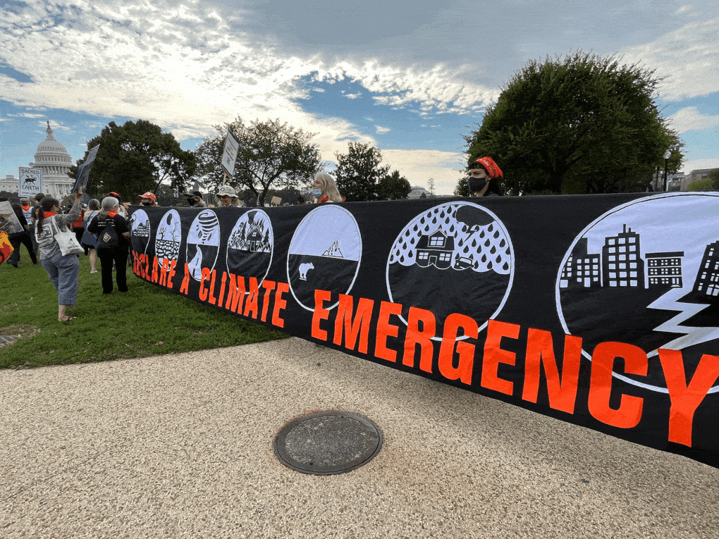 Photo of climate protest, Washington, D.C. October 2021. 