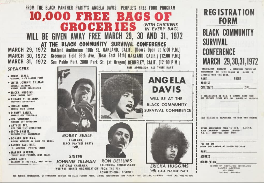 Black-and-white and red flier for Black Panther conference.