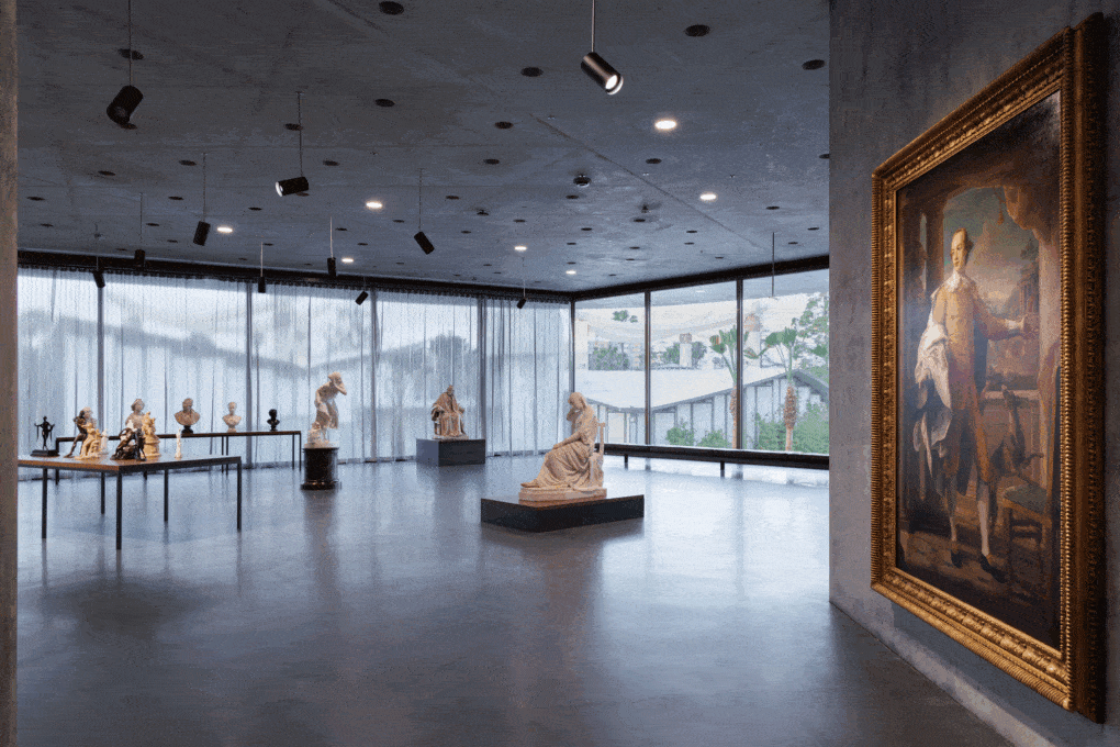 LACMA, Geffen Galleries, installation view with Pompeo Batoni’s Portrait of Sir Wyndham Knatchbull-Wyndham (1758–59) at right.