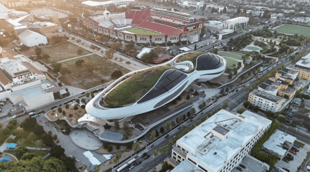 Lucas Museum under construction, September 2025. 